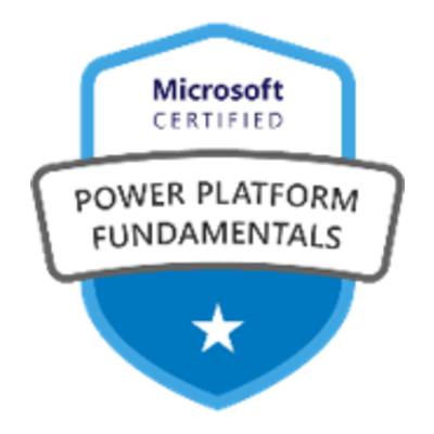 Insignia de Microsoft Certified: Power Platform Fundamentals
